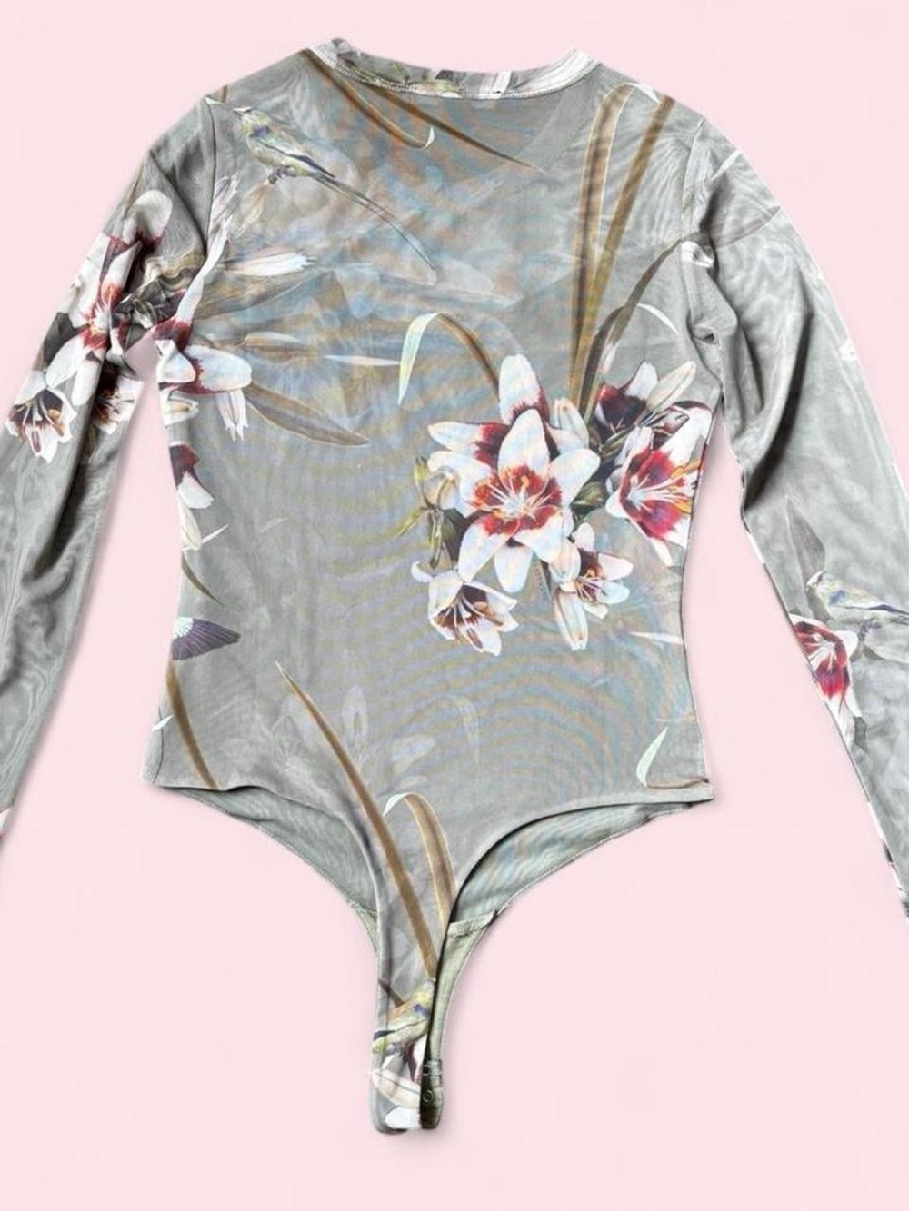 All Saints  Floral Long-Sleeve Bodysuit